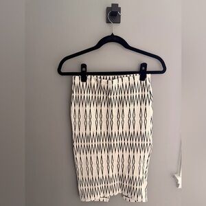 Zara Black and White Geometric Pencil Skirt